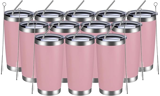 MEWAY 20oz Tumbler 12 Pack Double Wall Vacuum Insulated Travel Mug Bulk by MEWAY