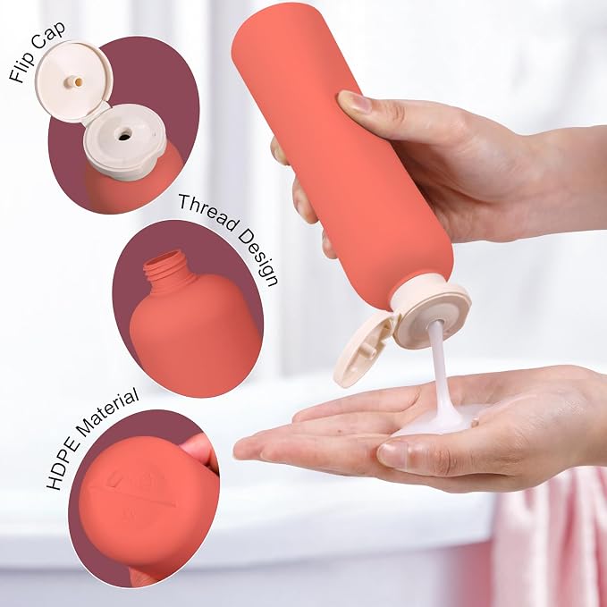 Travel Shampoo Bottle, Empty Plastic Squeeze Bottles 8.8oz - Image 6