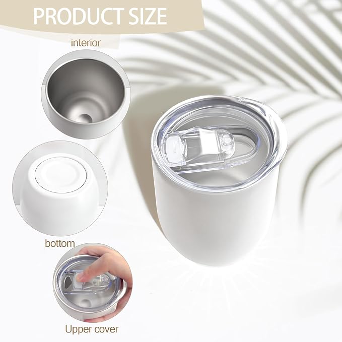 YOUKE OLA 18 Pack Stainless Steel Wine Tumbler with lid, 12oz Insulated Wine Tumbler Stemless Double Wall Vacuum Wine Glass Coffee Tumbler Bulk for Coffee, Wine, Cocktails, Champaign, 18 Colors - Image 3