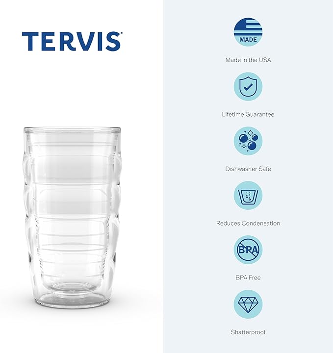 Tervis Clear & Colorful Tabletop 10oz Made in USA Double Walled Insulated Tumbler Travel Cup Keeps Drinks Cold & Hot, 10oz - 4pk, Clear - Image 3