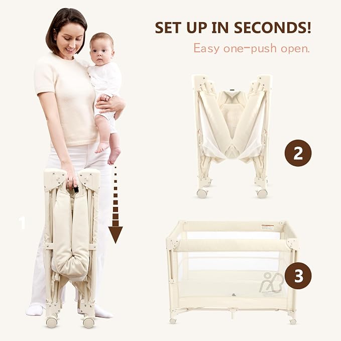 ANGELBLISS Baby Bassinet Bedside Crib, Pack and Play - Image 4