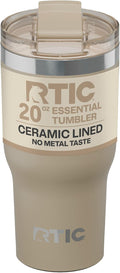 RTIC 30oz Essential Tumbler with Lid, Ceramic Lined, Insulated, Stainless Steel, Metal, Double Wall Vacuum-Insulation, Travel Cup for Iced Coffee, Tea, Hot and Cold Drink, Beach by RTIC