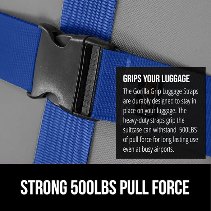 GORILLA GRIP Heavy Duty 8 Pack Adjustable Luggage Straps - Image 3