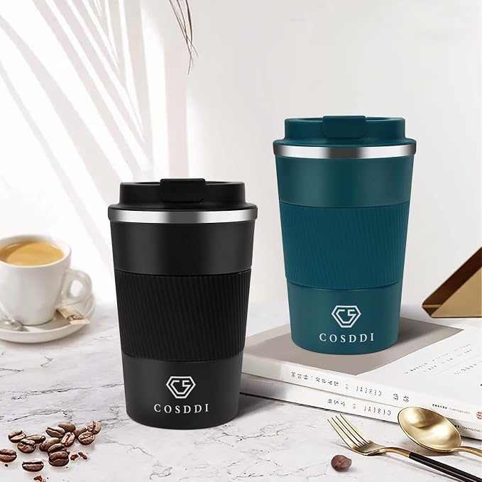 CS COSDDI 12 oz Stainless Steel Vacuum Insulated Tumbler - Coffee Travel Mug Spill Proof with Lid - Coffee Cups for Keep Hot/Ice Coffee,Tea and Beer - Image 2