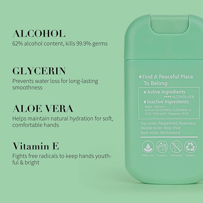 Power Mist Hand Sanitizer Spray, Scented Hydrating Hand Sanitizers Travel Size - Image 4