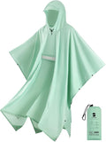 SaphiRose Extra Thick Hooded Rain Poncho Double Layer Waterproof Raincoat Jacket by SaphiRose