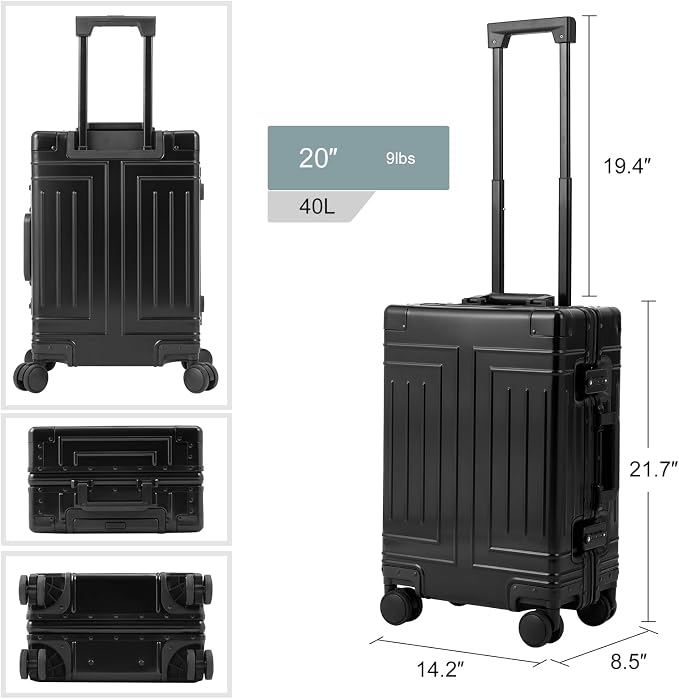 All Aluminum Magnesium 20/28 Luggage set ，Cut from Whole Aluminum Sheet，22x14x9 - Image 8