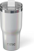 RTIC 30oz Essential Tumbler with Lid, Ceramic Lined, Insulated, Stainless Steel, Metal, Double Wall Vacuum-Insulation, Travel Cup for Iced Coffee, Tea, Hot and Cold Drink, Cool Grey Glitter by RTIC