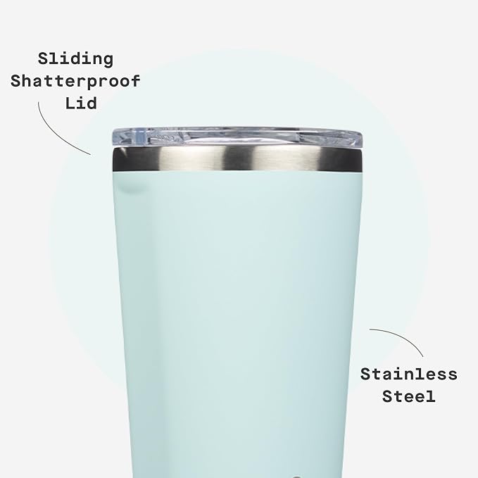 Corkcicle Classic Tumbler - Keeps Drinks Hot for 3 Hours - Triple-Insulated Stainless Steel - Cupholder Friendly - Holiday Mug Gift - Great for Gifting Warmth - 24 oz - Gloss Powder Blue - Image 5