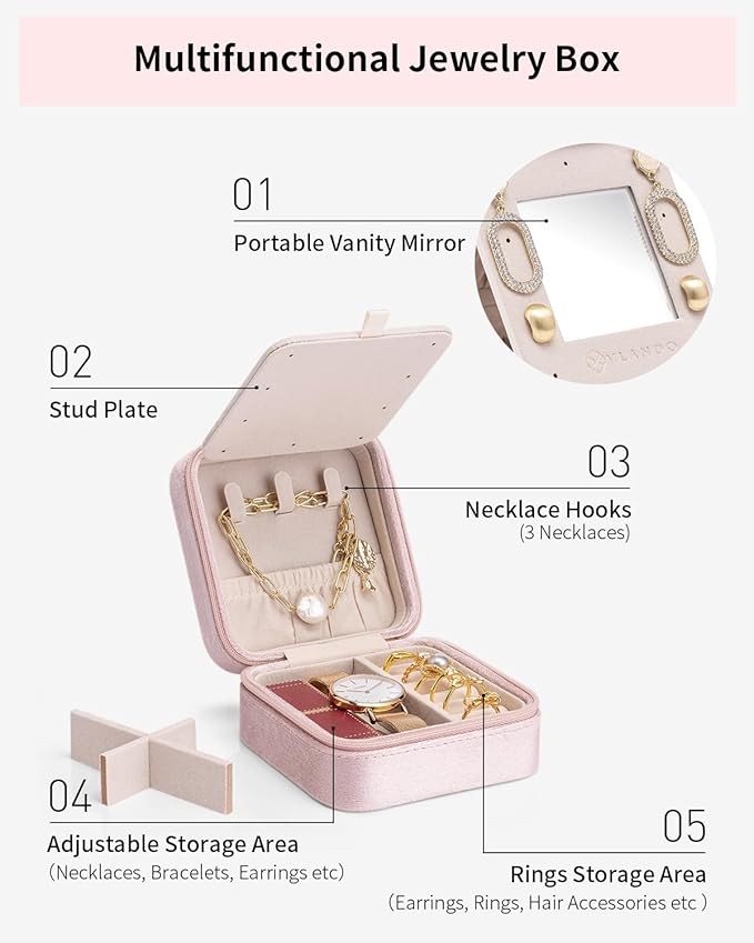 Vlando Wedding Gifts, Travel Jewelry Organizer, Necklace Organizer Earrings - Image 4