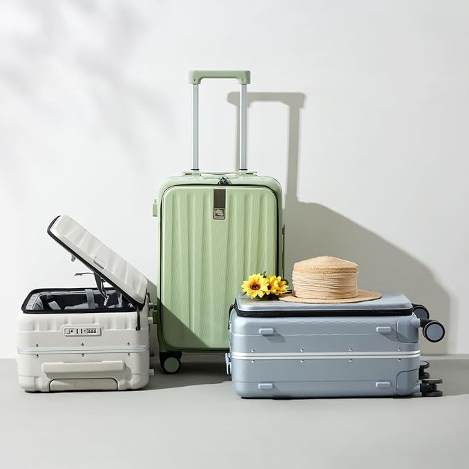 Hanke 26 Inch Large checked Luggage PC Hard Shell luggage Top Opening Aluminum - Image 9