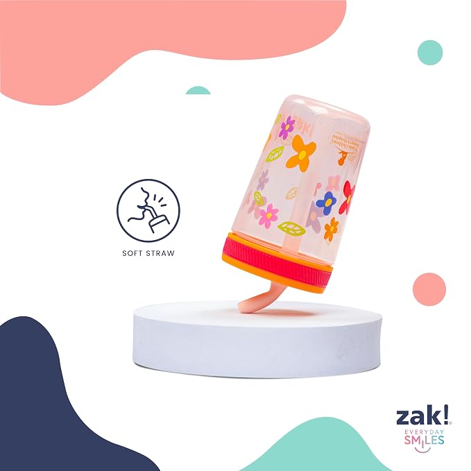 Zak Designs St. Jude Kelso Toddler Tumblers For Travel or At Home, 15oz 2-Pack Durable Plastic Sippy Cups With Leak-Proof Design is Perfect For Kids (Space and Smiles) - Image 4