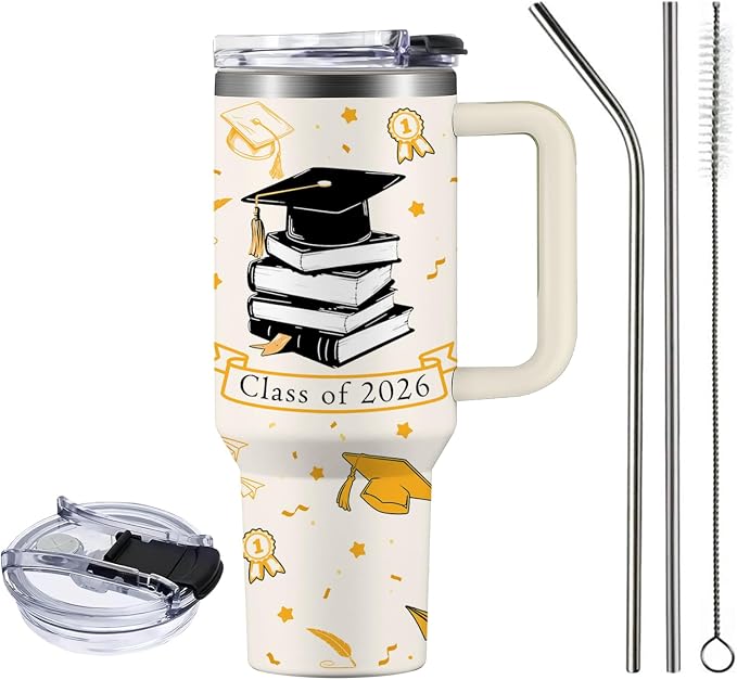 2026 Graduation Gifts for Her, Him - Class of 2026 Tumbler 40oz - Congrats Grad Gift for Class of 2026 - Masters Degree, PHD, High School Senior, College Graduation Gifts for Graduate Students - Image 3