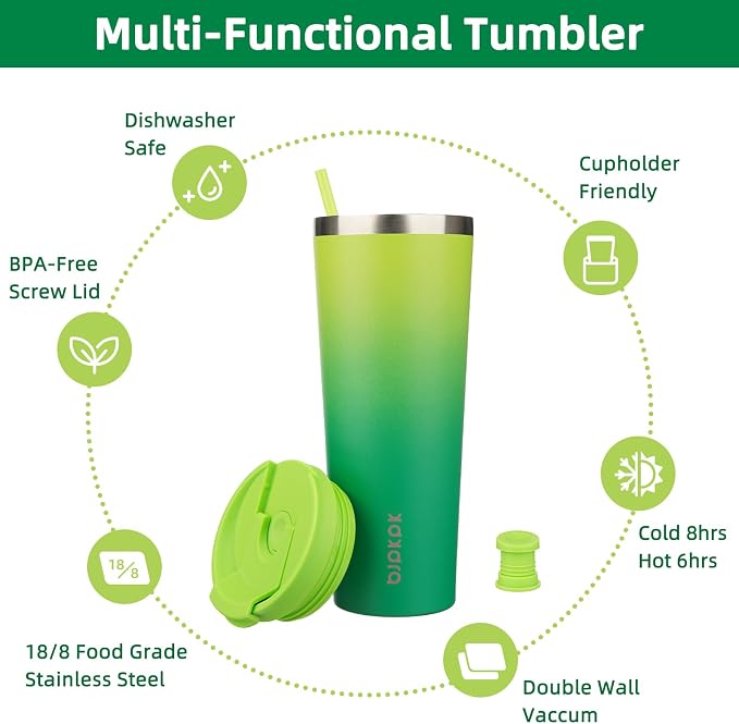 BJPKPK 26oz Tumbler With lid And Straw Stainless Steel Travel Coffee Mug Insulated Tumblers Cups,Bamboo Grove - Image 3