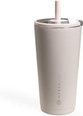 HydroJug Everyday Tumbler 20 oz – Ceramic-Lined Insulated Tumbler with Straw and Soft-Touch Lid, Cup Holder Friendly, Double-Wall Vacuum Insulation, Reusable Travel Cup – Linen by Hydrojug