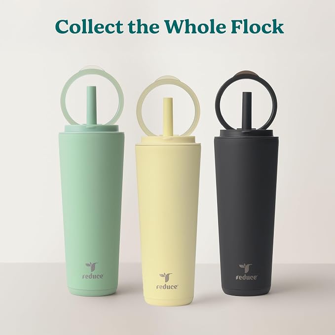 REDUCE Halo 24 oz Stainless Steel Vacuum Insulated Tumbler - Spill Proof Travel Mug with Flip Handle Lid - Keeps Drinks Cold for 32 Hrs - Dishwasher Safe - Cupholder Friendly - Dragonfruit - Image 7