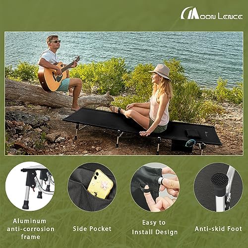 MOON LENCE Lightweight Folding Camping Cot, Portable Camping Bed with Carry Bag for Travel Hiking Backpacking Car Camping Beach - Image 4