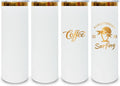 20 oz Skinny Tumblers Stainless Steel Tumbler with Lid and Straw Double Wall Vacuum Insulated Coffee Mug 20oz Powder Coated Cup for Hot and Cold Drinks(White,4 pack) by FunTrans