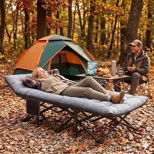 LILYPELLE Folding Camping Cot, Extra Wide Heavy Duty Sleeping Cots - Image 2