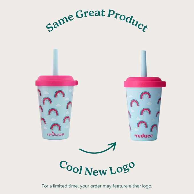 REDUCE GoGo's Kids Portable Tumbler Cups with Lids and Spill-Proof Straws - 5 Pack of Stackable 12 oz Tumblers with Twist-On Lids - Easy Storage, Dishwasher Safe - Serendipity Set - Image 2