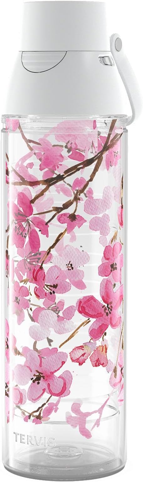 Tervis Venture Lite Sakura Japanese Cherry Blossom Made in USA Double Walled Insulated Tumbler Travel Cup Keeps Drinks Cold & Hot, 24oz Water Bottle, Classic by TervisTumblerCompany