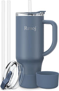 Renoj Insulated Mug 100% Leak Proof Insulated Water Bottle for Iced Coffee & Hot Drinks - Fits Car Cup Holder, Ideal Gift, 2 Straws & Silicone Boot - SnapShift Pink 40 oz by VisittheRenoj