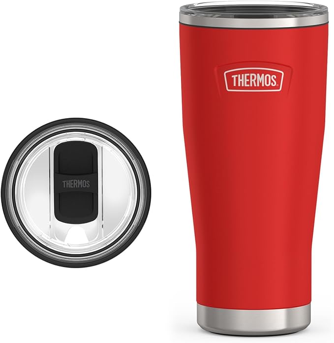 THERMOS ICON SERIES, Stainless Steel Tumbler with Slide Lock, 24 Ounce, Crimson by Thermos