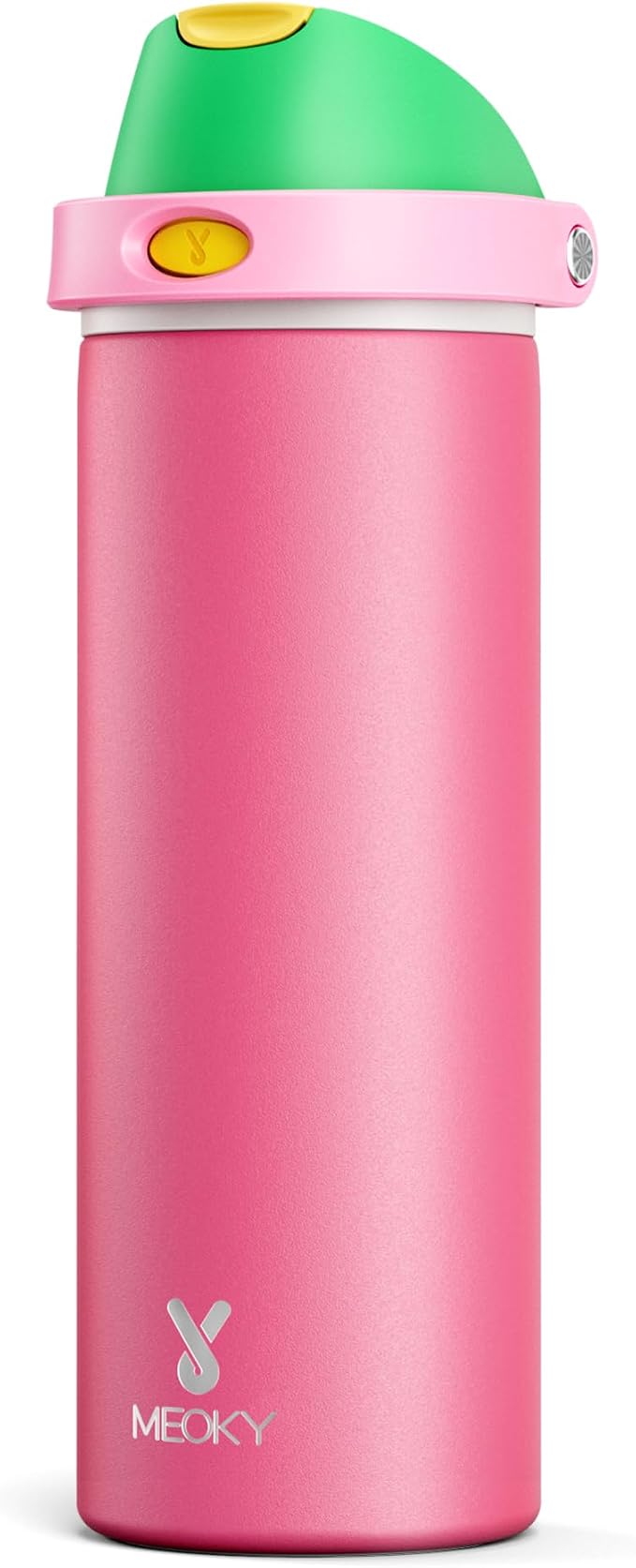 24 oz Insulated Water Bottle for Women: Meoky Stainless Steel Water Bottle with 2-in-1 Straw and Spout Lid - Leak Proof, Cold for 24 Hours, Fits in Car Cup Holder, BPA-Free for Sports Travel, Ruby by MEOKY