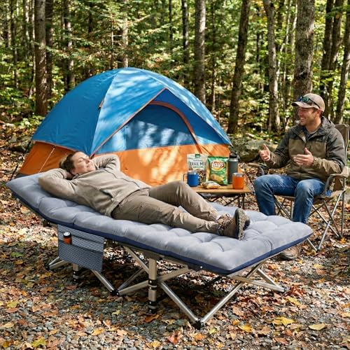 ABORON XXL Folding Camping Cot for Adults, 32 in Wide with Mattress, 900 lb - Image 2