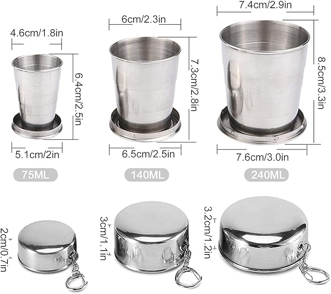 Guyuyii 3-Pack Collapsible Cups - Image 3