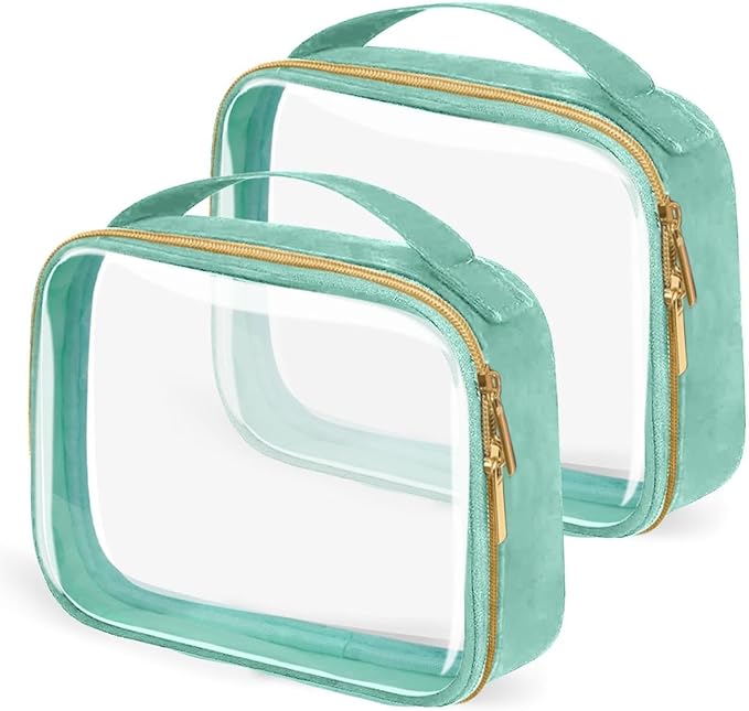 TSA Approved Travel Toiletry Bag, 2 Pack Clear Makeup Bags by FAYORORY