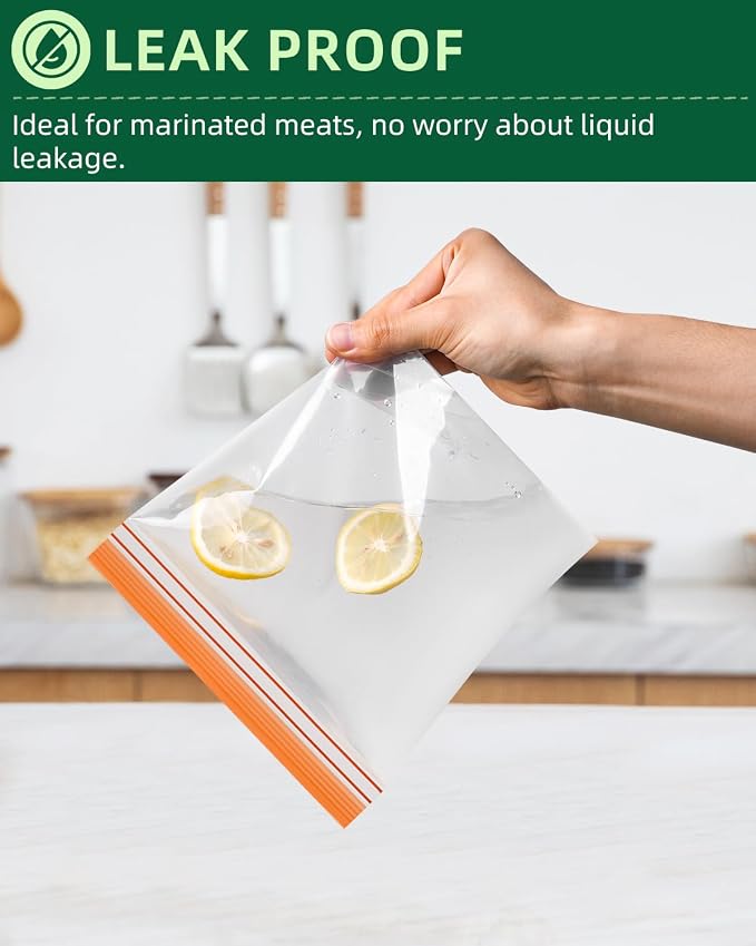 Lerine 18 Pack Reusable Freezer Bags Dishwasher Microwave Safe, Stand Up BPA - Image 2