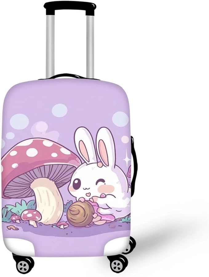 Cute Bunny Rabbit Luggage Covers Fit 26-29 Inch Universal Thickness Suitcase by Dremagia