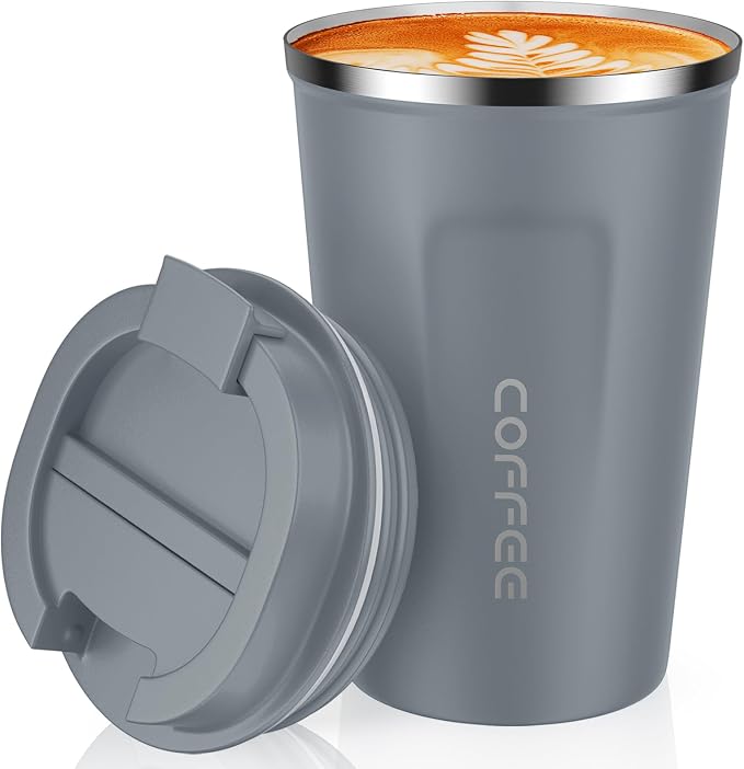 CS COSDDI 12 oz Stainless Steel Vacuum Insulated Tumbler - Coffee Travel Mug Spill Proof with Lid - Coffee Cups for Keep Hot/Ice Coffee,Tea and Beer by CSCOSSDI
