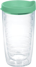 Tervis Clear & Colorful Lidded Made in USA Double Walled Insulated Tumbler Travel Cup Keeps Drinks Cold & Hot, 16oz, Mangrove Green Lid by TervisTumblerCompany