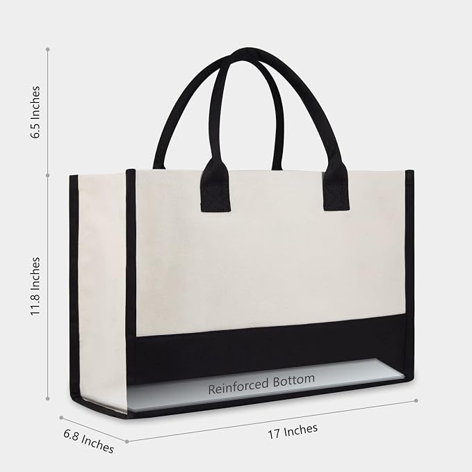 TOPDesign Embroidery Initial Canvas Tote Bag, Personalized Present Suitable - Image 3
