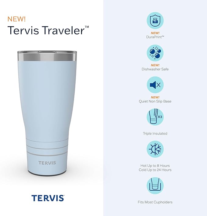 Tervis Traveler Sakura Japanese Cherry Blossom Triple Insulated Tumbler Travel Cup Keeps Drinks Cold & Hot, 30oz, Stainless Steel - Image 3