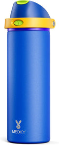 24 oz Insulated Water Bottle for Men: Meoky Stainless Steel Water Bottle with 2-in-1 Straw and Spout Lid - Leak Proof, Cold for 24 Hours, Fits in Car Cup Holder, BPA-Free for Sports Travel, Sapphire by MEOKY