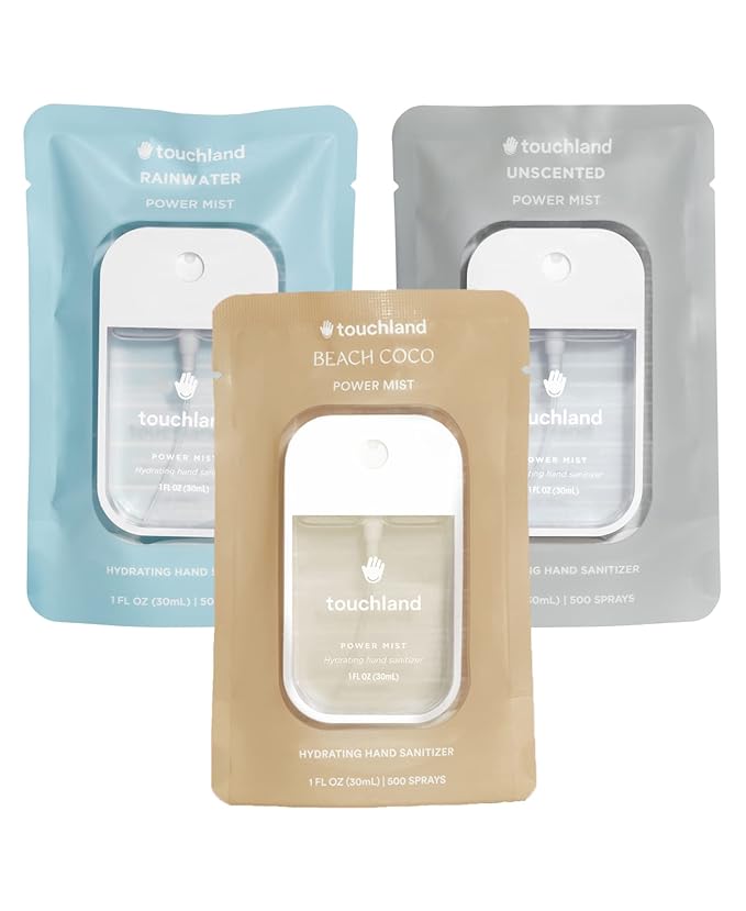 Touchland Power Mist Hydrating Hand Sanitizer Spray, DYE FREE Trio Set by Touchland