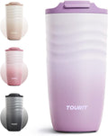 TOURIT 16 oz Travel Coffee Mug, Insulated Stainless Steel Travel Mug with Lid, Leak-Proof Double-Wall Vacuum Tumbler, Reusable Coffee Cup - Lilac by TOURIT