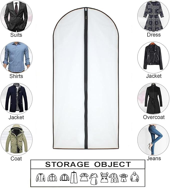 Hanging Garment Bag Black Side Breathable Dress Bags - Image 6