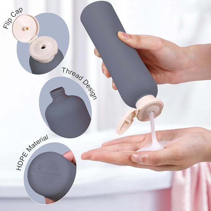Travel Shampoo Bottle, Empty Plastic Squeeze Bottles 8.8oz - Image 7
