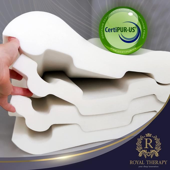4-Layer Queen, Contour Pillow, Side and Back Sleepers, Orthopedic, Neck Support - Image 6
