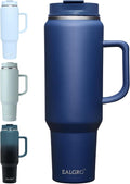 EALGRO 50 oz Tumbler with Handle, Insulated Tumblers with Lid and Straw, Large Metal Sports Water Bottle Jug, Thermal Stainless Steel Travel Coffee Mug Cup, Navy by EALGRO
