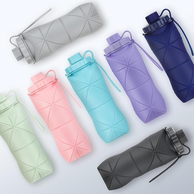YCT Collapsible Silicone Travel Water Bottle 20oz, Reuseable Leakproof BPA Free - Image 7