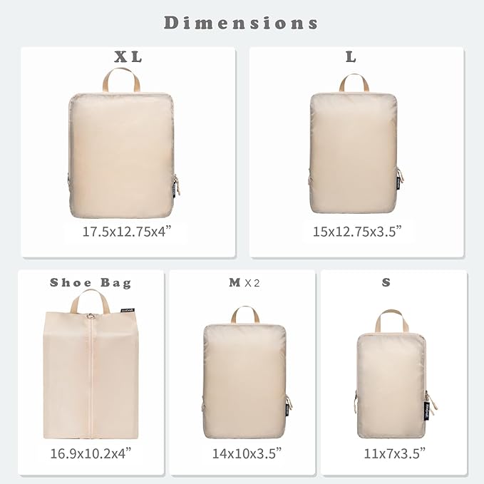 BAGAIL 6 Set Ultralight Compression Packing Cubes Packing Organizer - Image 2