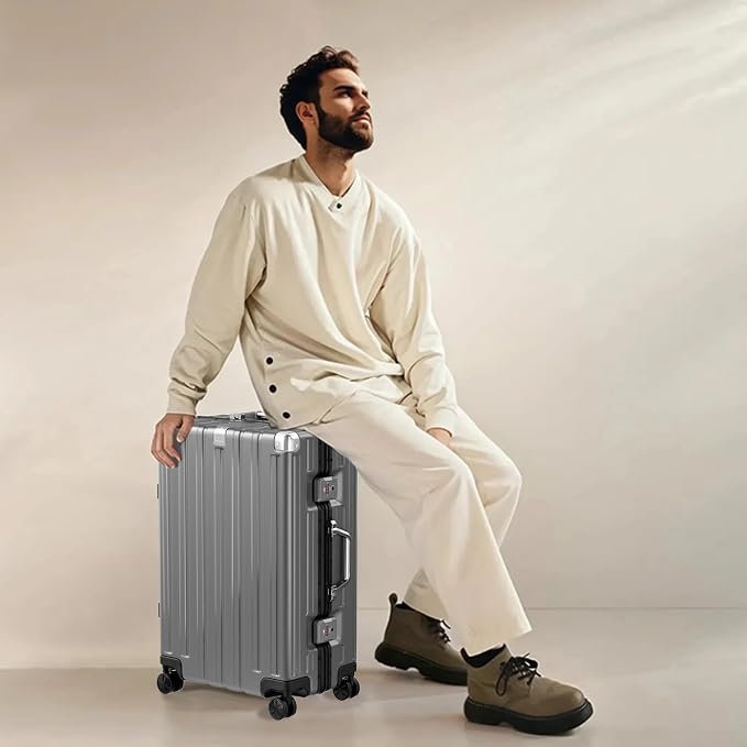 Krute Carry On Luggage 20 inch Aluminum Frame Suitcase - Image 6