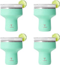 REDUCE Saltini 16oz Cocktail Tumbler - Insulated Margarita Tumbler with Lid - Keeps Drinks Cold for 10 Hours-360 Sippable Martini Glass Alternative-Shatterproof Perfect for Parties- Saltwater - 4 Pack by Reduce