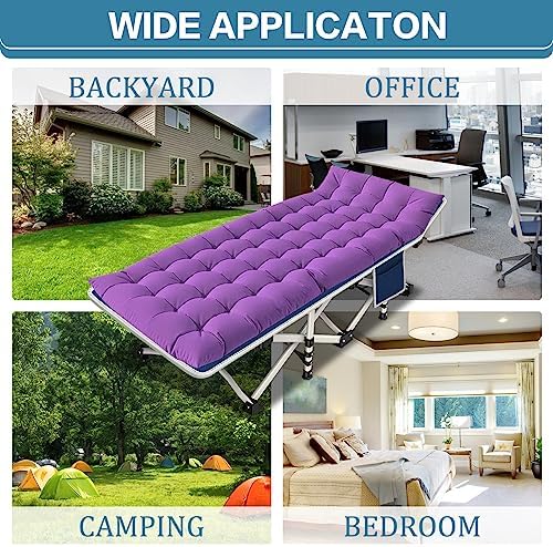2 Pack Camping Cot with Mattress, Sleeping Cots for Adults - Image 5