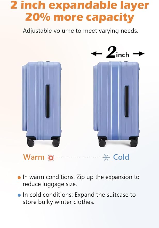 HotWay 24 Inch Expandable Checked Luggage - Image 3